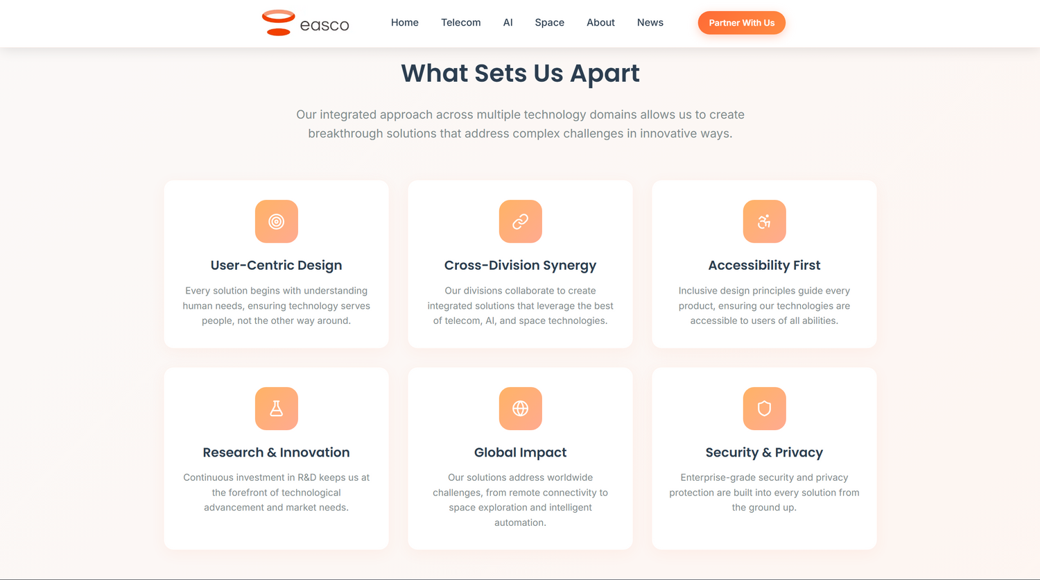 Easco group website preview 3